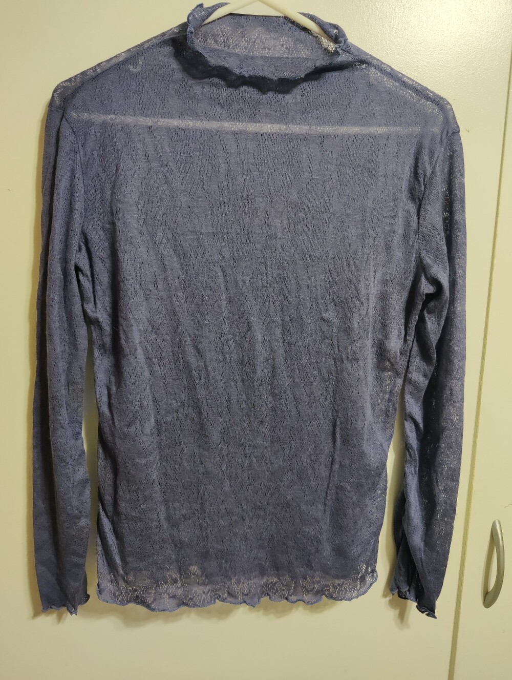 Women’s Blue Sheer Long Sleeve Top